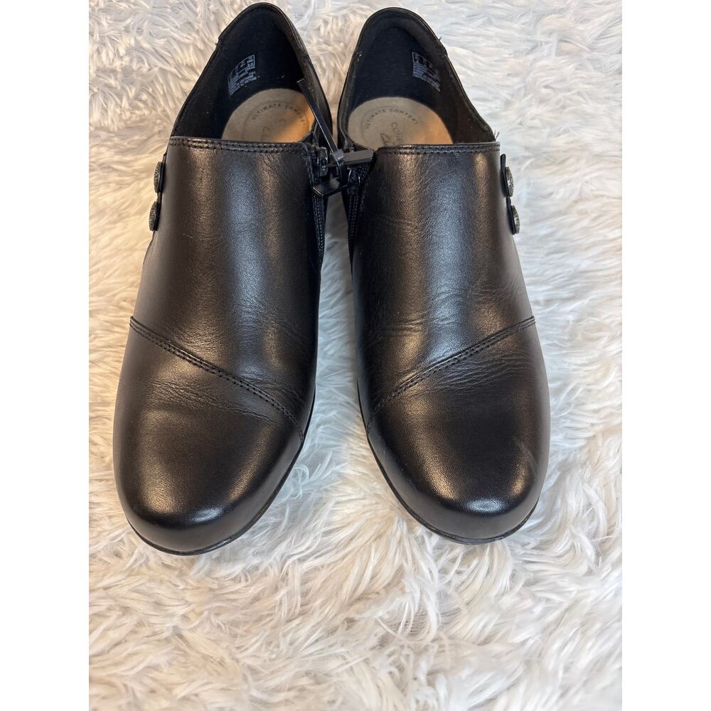 Clark Ultimate Comfort Collection, Black Leather Ankle Boot, Size 11